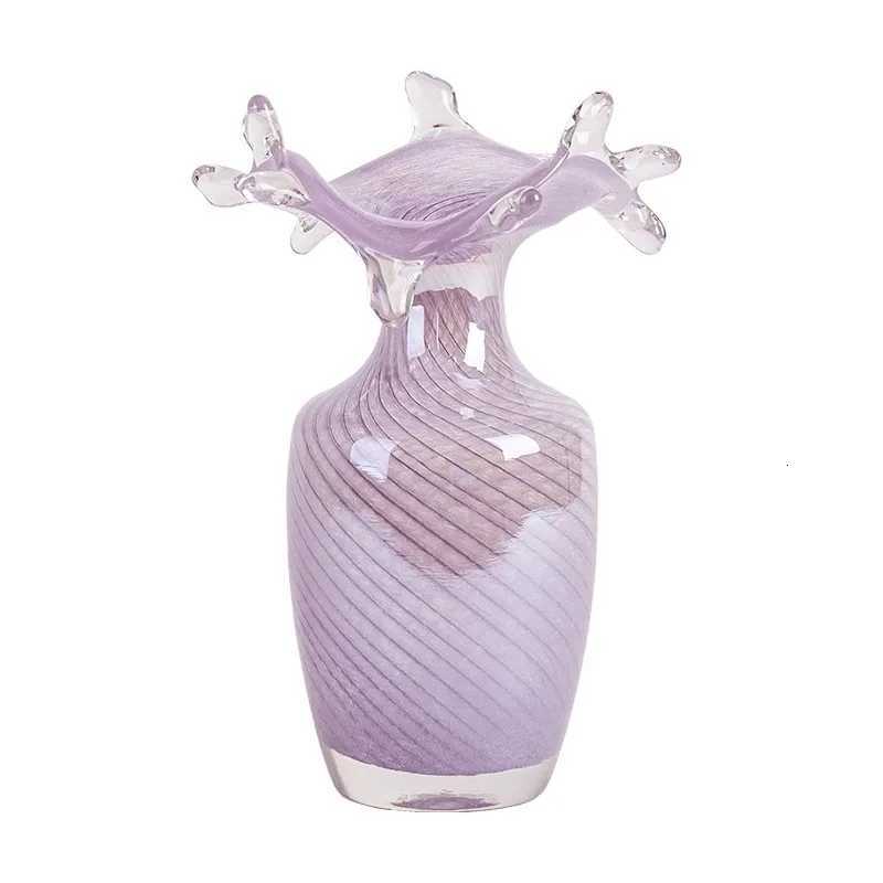 Light Luxury Purple Glass Vase Decoration Hydroponics Flowers Living Room Desktop Flower Arrangement Decoration C251124