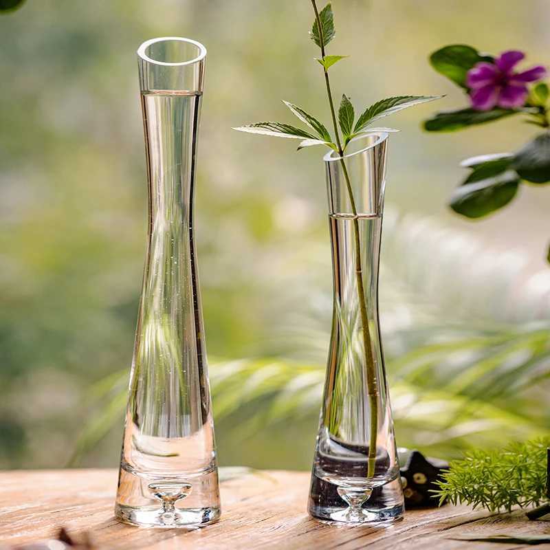 Transparent Glass Flower Vase Small Vase Hydroponics Plant Flower Terrarium Luxury Room Table Home Decor Wedding Decoration C251124