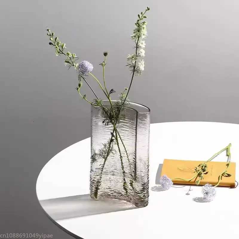 Moon Type Transparent Glass Vase Advanced Sense Creative Hydroponic Vase Light Luxury Living Room Desktop Decoration C251124