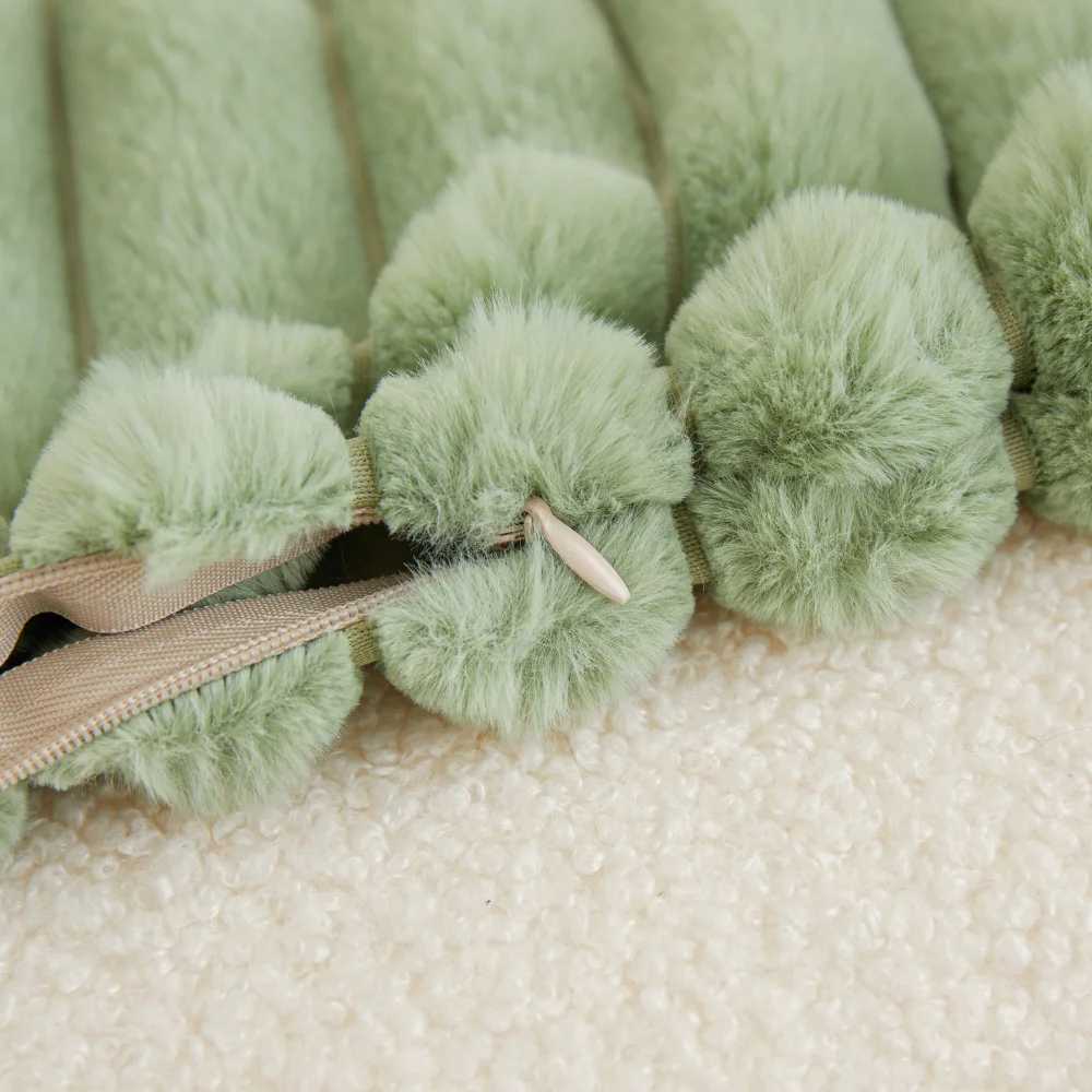 Faux Rabbit Fur Square Cushion Cover Pillowcase 45x45cm Striped Soft Pillow Cover for Couch Sofa Bedroom Living Room Home Decor G251124