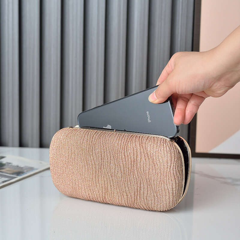 Dinner Bag New Pleated Shiny Banquet Handheld Evening Dress Rhinestone Bag Cheongsam Bag KQ