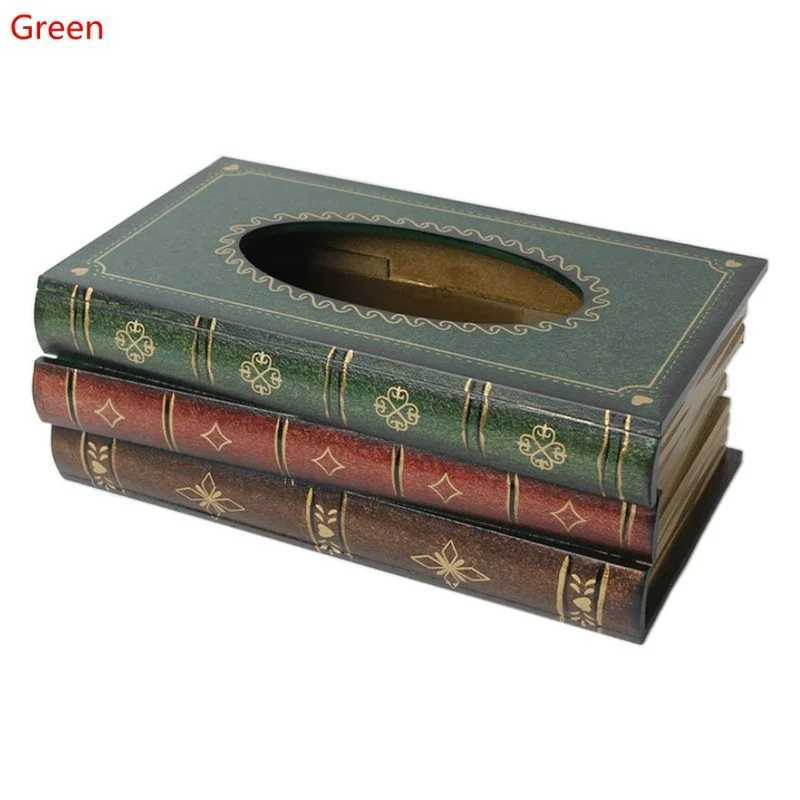 Table Tissue Box Book Shaped Wooden Organizer Rectangle Tissue Case For Restaurant Household Tissue Storage Box Home DecorM251124
