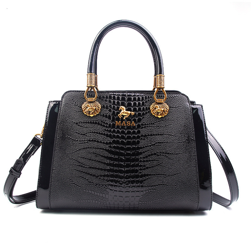 Massa Handbag Women S New Fashionable Tote Bag High End Feel Light Luxury Crocodile Pattern Single Shoulder Large Bag MASA Tote Bag