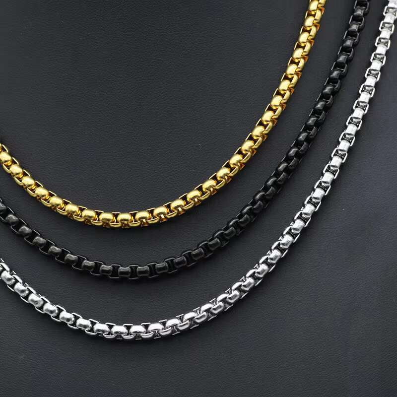 2025 Trendy 316L Stainless Steel Necklace Mens Cuban Link Chain Bijoux En Acier Inoxydable Homme Jewellery Bulk