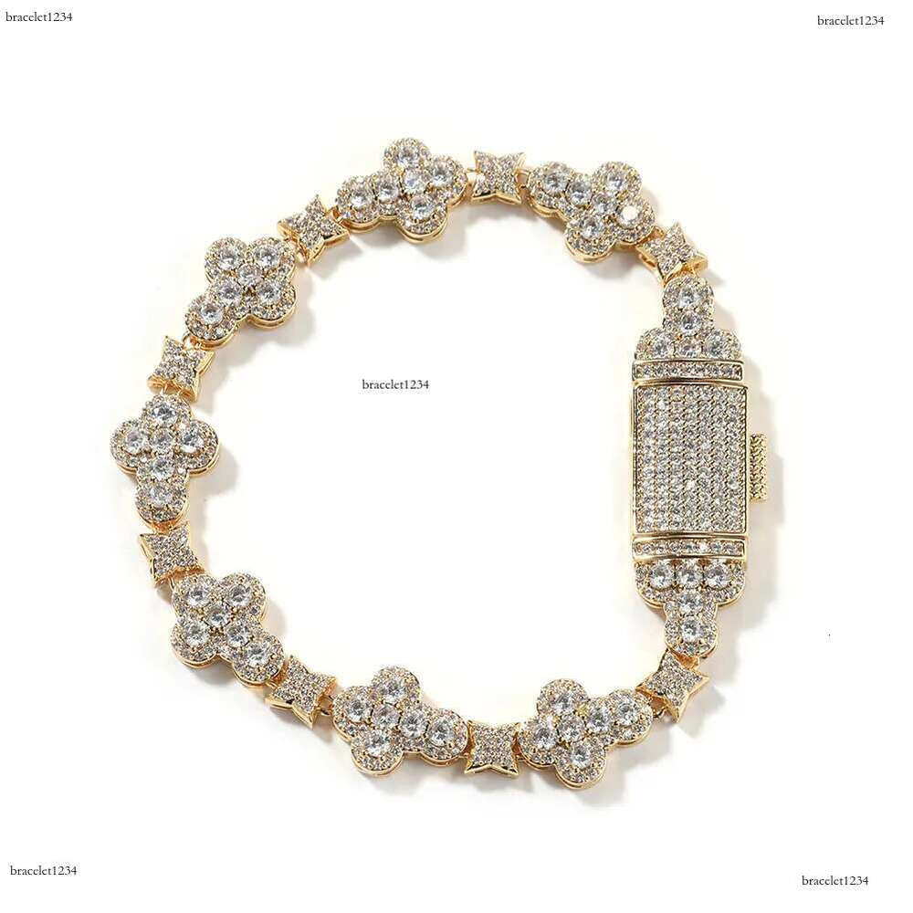 10mm Hip Hop Cross wer k Chain Bracelets 5A CZ Real Gold plated Jewelry