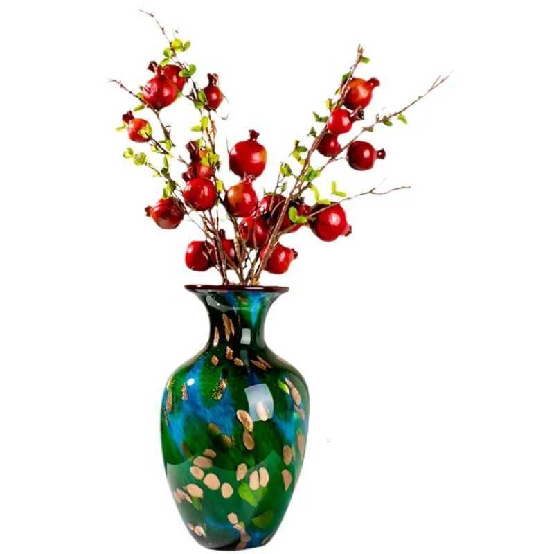 Green gilt glazed vase creative light luxury modern living room entrance corner few TV cabinets decorative C251124