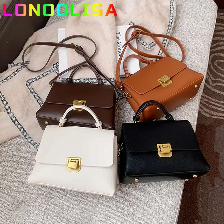 Vintage Pure Color Tote Fashion New Quality PU Leather Women's Designer Handbag High Capacity Shoulder Messenger Bag