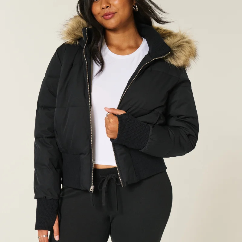 Chic Fur Collar Hooded Womens Cotton Jacket Solid Zipper Slim Waist Pocket Warm Thick Coat 2025 Winter Autumn Female Outerwear 251124