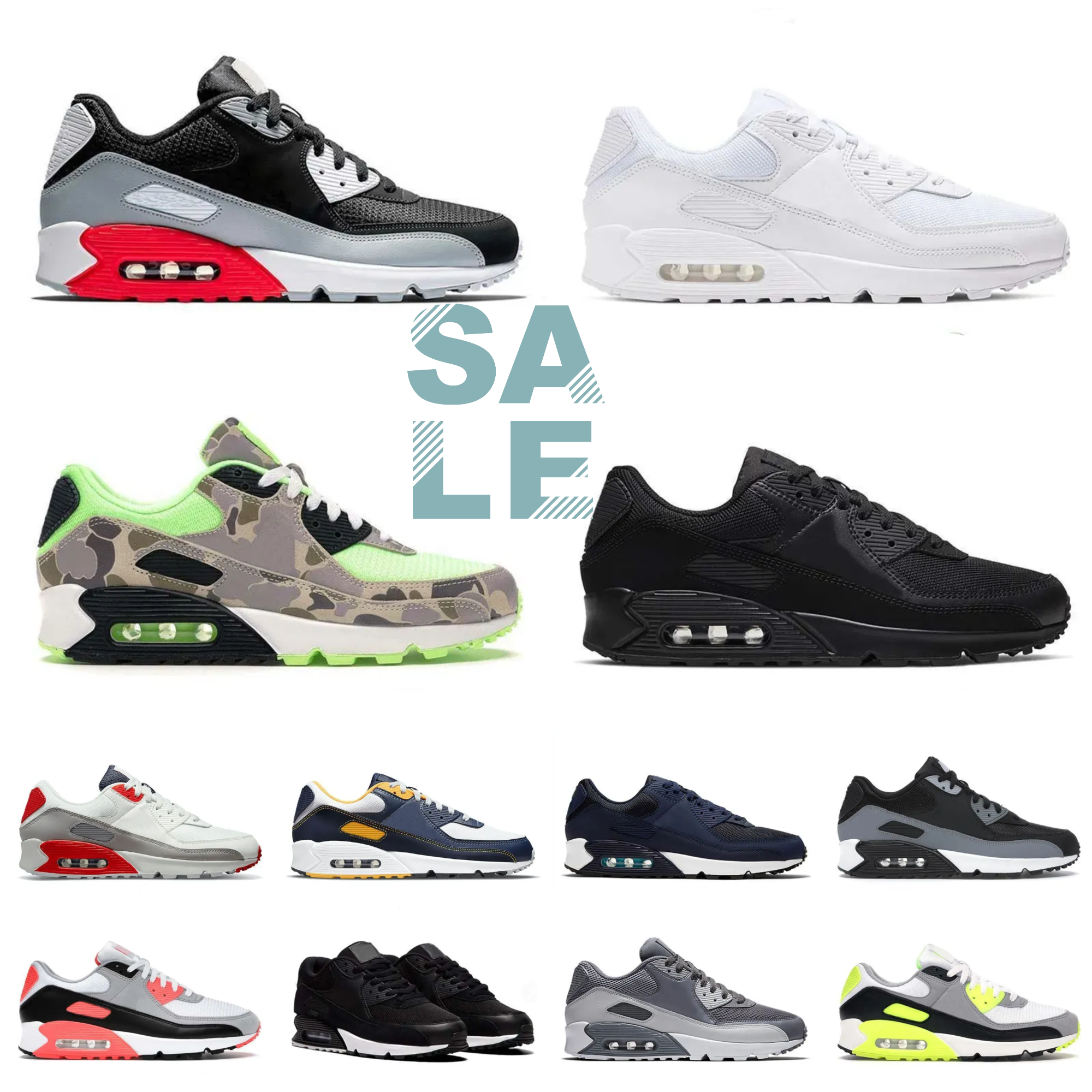 Trainers 90 90S Sports Shoes Men Women Designer Triple White Black Grey Camo Hyper Royal Infrared Leathers Mesh Sports Casual Shoe Recraft Laser Outdoor Sneakers U66