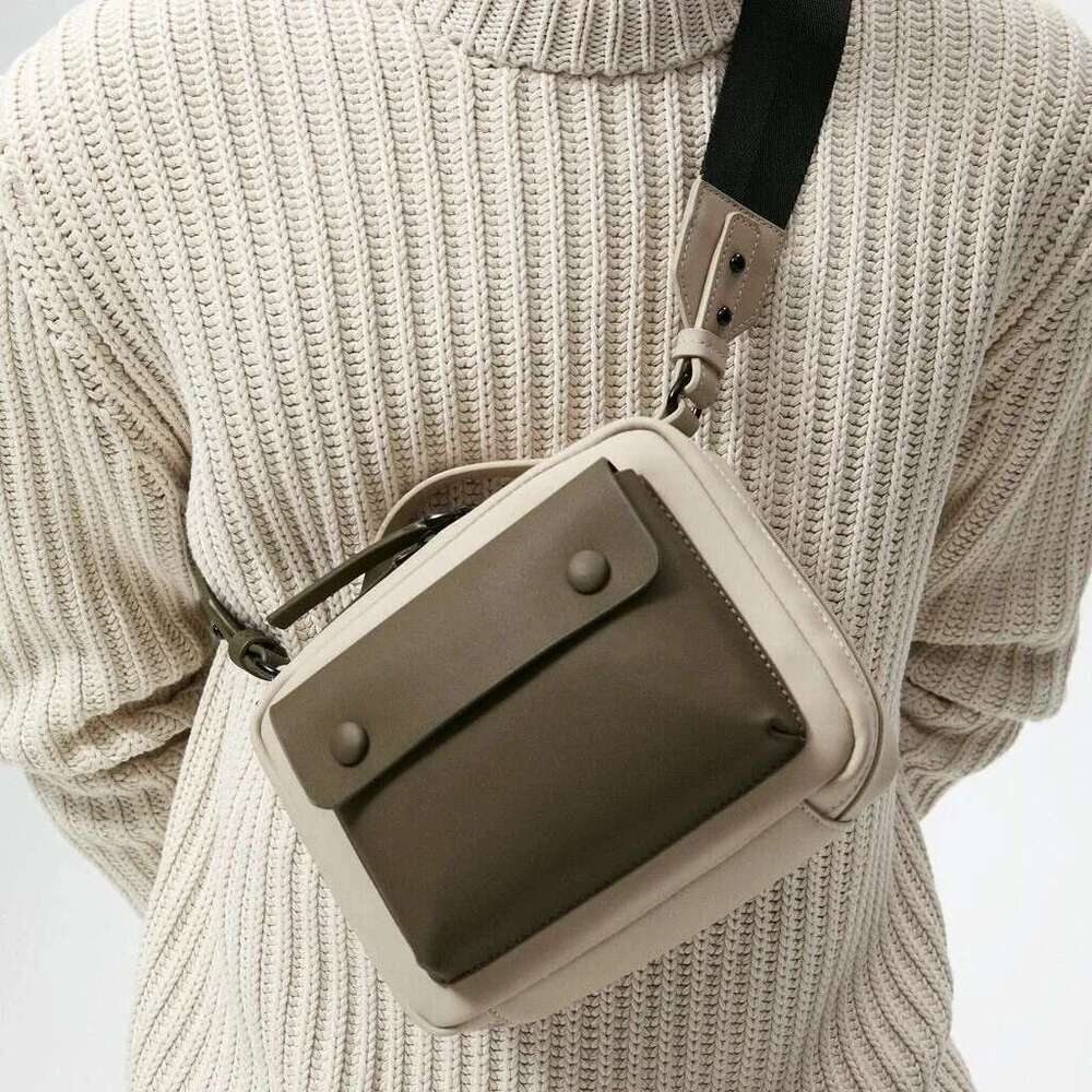 Designer Bag Famous Brands Crossbody Bags For Men Fashion Simple Design Patchwork Handbags And Purses Wide Strap Square Casual Messenger Bag