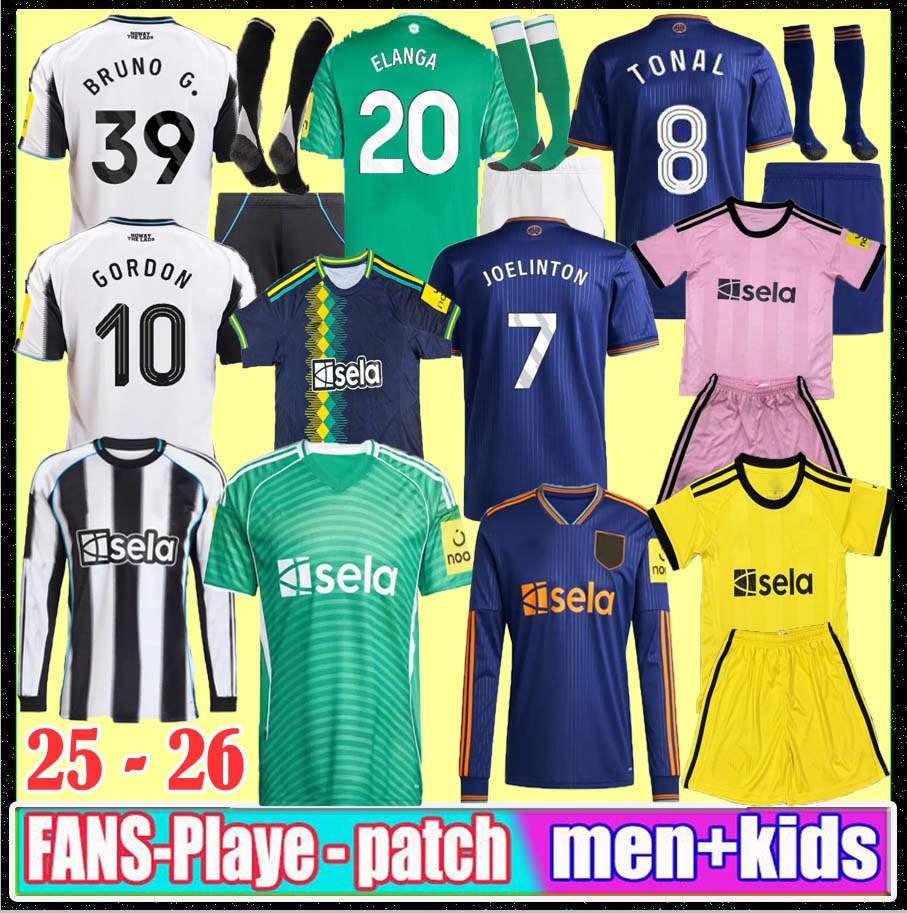 16-4XL ISAK BRUNO G. NewCastL e 25 26 Soccer Jerseys WOLTEMADE TONALI 2025 2026 football shirt NEWCASTLE GORDON Elanga CARABAO NUFC Men Kids