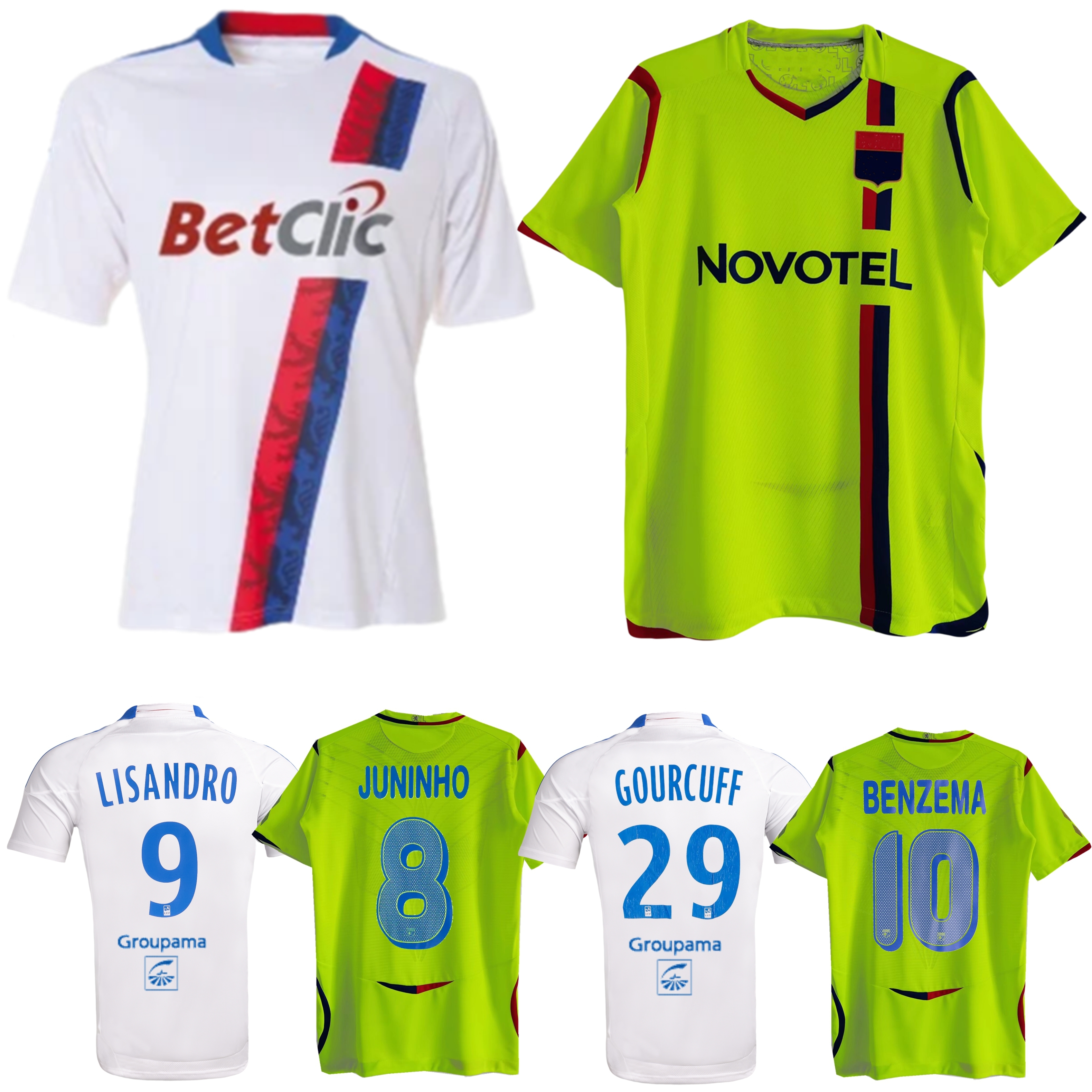 2010 2011 Lyonnais Lyon retro soccer jerseys Lisandro 2008 2009 Juninho Benzema vintage classic Toulalan Gomis GOURCUFF football shirt