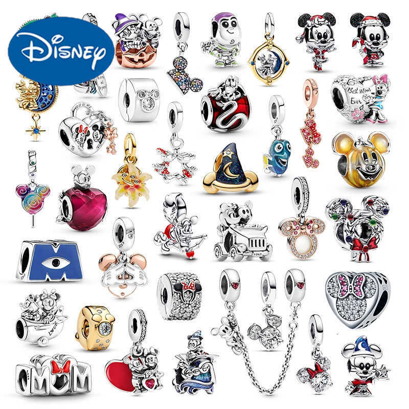 Disney Danturn 925 Sterling Silver Tangled Mickey Minnie Mulan Charms fit Bracelets Necklace Pendants for Women Jewelry Making H251124
