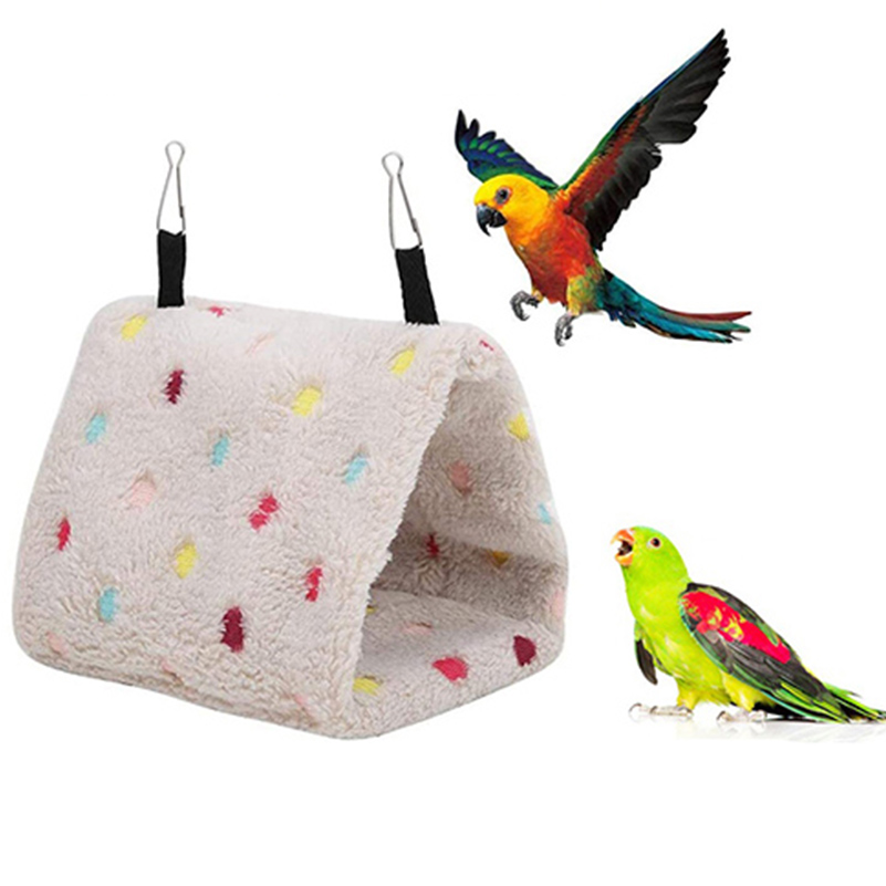 Bird Bed Parrot Cage Accessories Nest Parakeets Hut Tent Birds Toy Hammock Conure House Budgie Shed Hanging Cave Perch for Cockatiel Quaker Lovebirds 