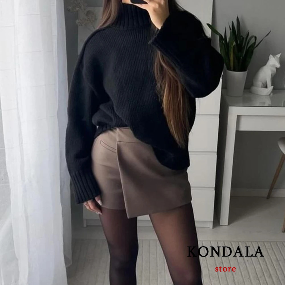 TRAFZA Retro Split Mini Shorts for Womens Fashion Front Pocket High Waist Office Womens Shorts Elegant Shorts 250418