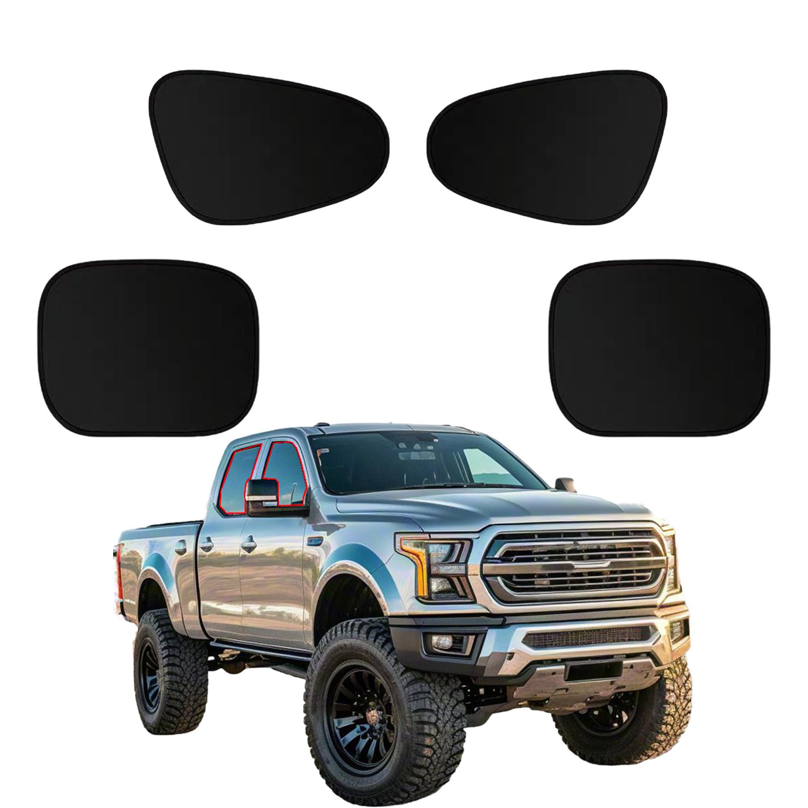 4pcs Static Cling Car Side Window Sunshades - UV Rays & Privacy Protector, Reusable & Washable Side Window Shades for Most Cars, SUVs, Trucks