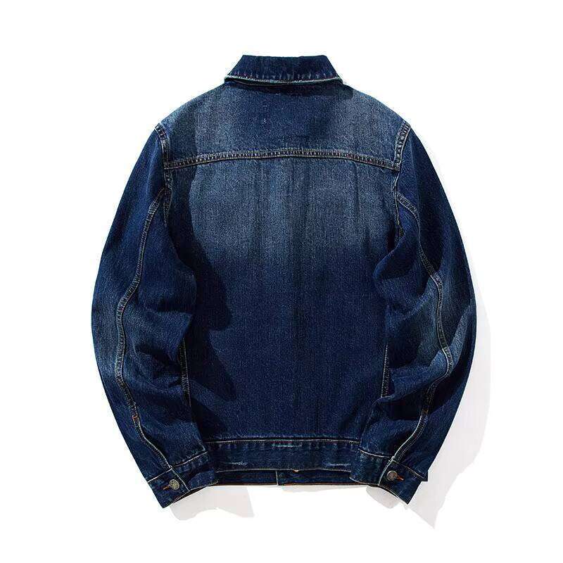Factory Price Men's Streetwear Jean Slim Long Sleeve Washed Vintage Blue Denim Jacket for Men