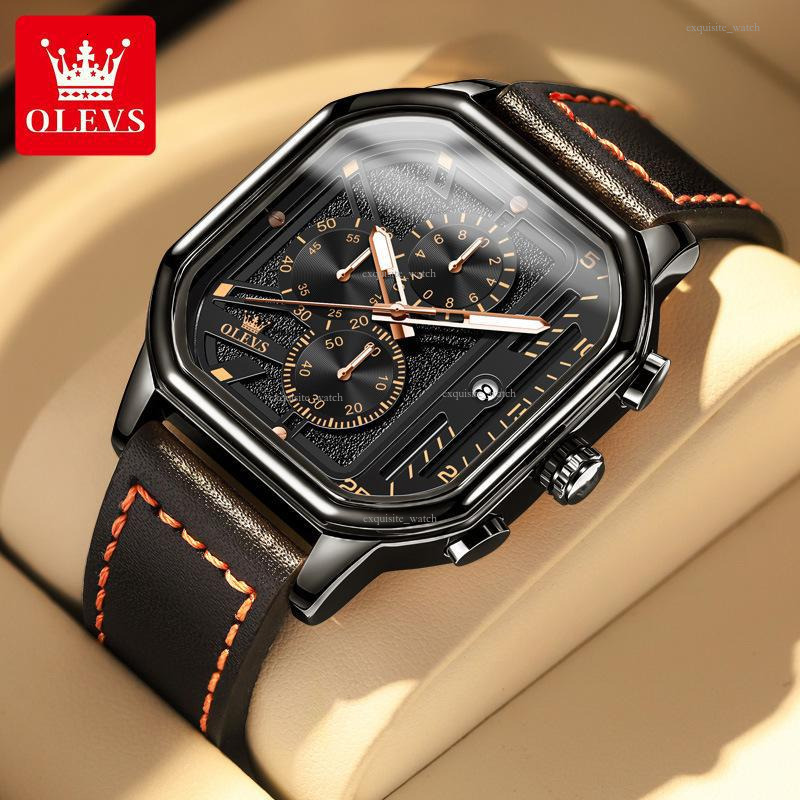 OLEVS Outdoor Watch Men's Watches Men Designer Gemstone Outdoor Square Personalized Waterproof Sports Men's Watch Free Delivery And Wholesal