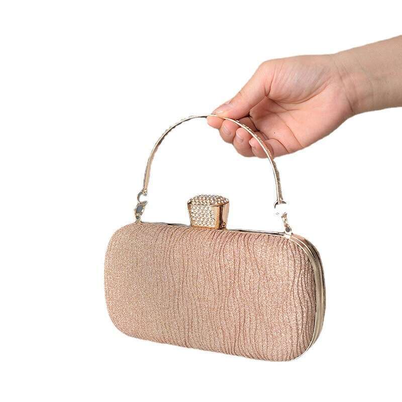 Dinner Bag New Pleated Shiny Banquet Handheld Evening Dress Rhinestone Bag Cheongsam Bag KQ