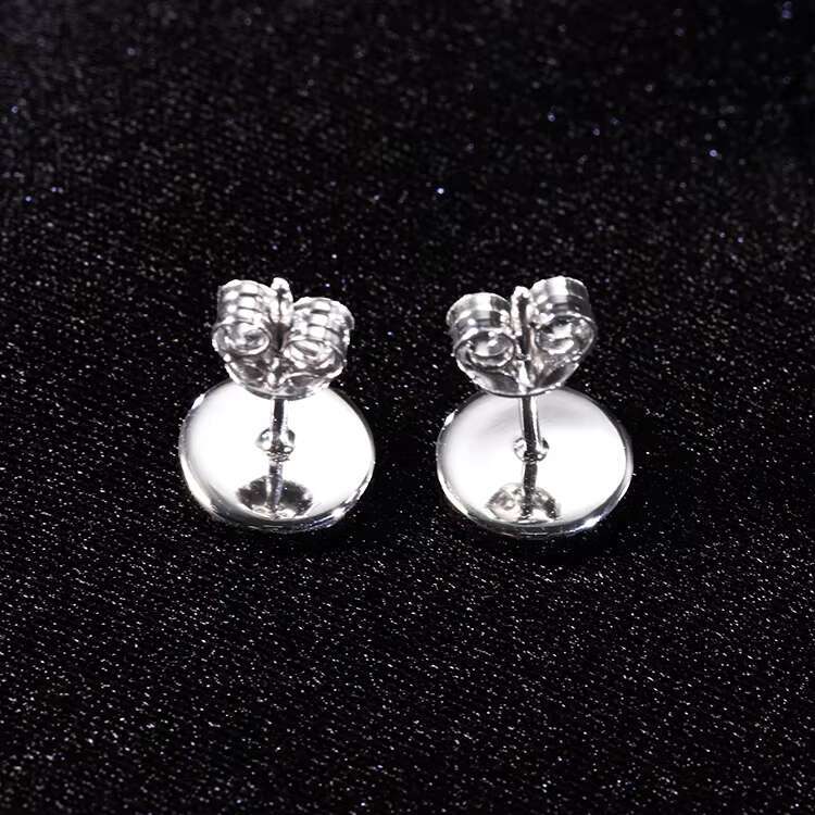 Yu Ying Fashion Earrings Jewelry 925 Sterling Silver With GRA Round Moissanite Stud Earrings for Mans Women