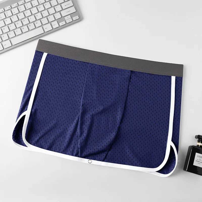 New Arrival Mens sexy ice silk arrow underwear open crotch breathable underwear button adjustable thread separation underwear mens Z250424