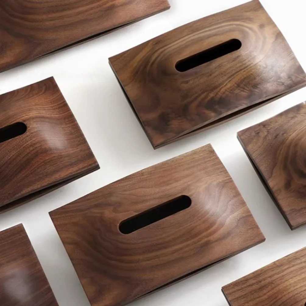 Retro Tissue Box Luxury Walnut Wooden Napkin Holder Home Coffee Table Decoration Napkin Storage Case Vintage Handkerchief BoxesM251124