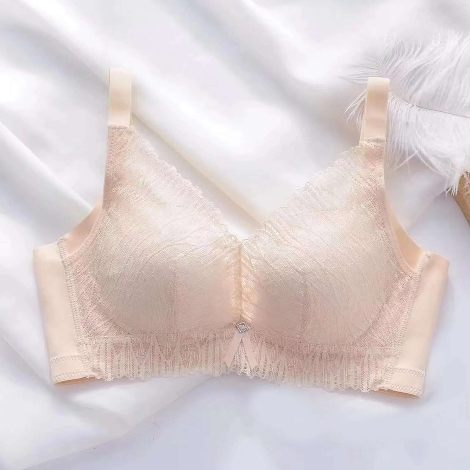 Dongdumaoyi Women S Thin Without Steel Ring Bras Large Chest Plate Anti Sexy Light Proof Underwear No Underwire Lace Black Bra Women S Tight Underwear