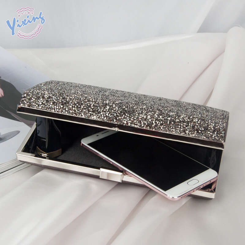 Dinner Bag Water Diamond PU Dinner Celebrity Handheld Party Banquet Wedding Evening Dress Hard Box Oblique Straddle Women S Bag KQ