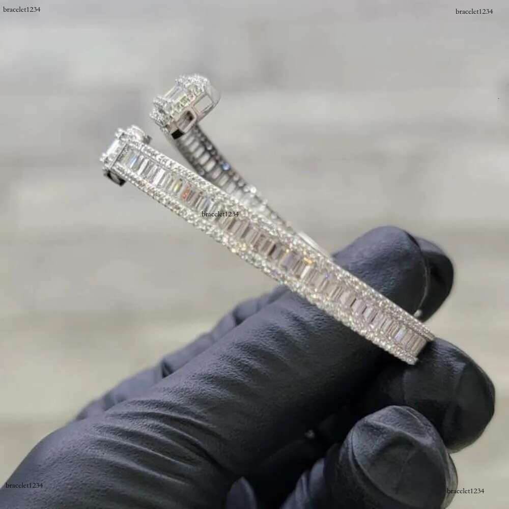 Luxury Designer High Jewelry Women's Bracelet Ice Out VVS Moissanstone Tennis Bracelet with FREE shipping