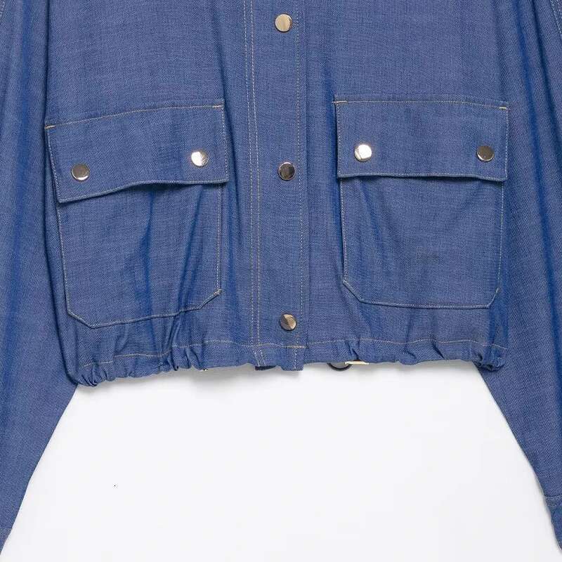 Designer Clothes Willshela Women Fashion With Pockets Denim Blue Single Breasted Jackets Vintage O-Neck Long Sleeves Female Chic Lady Outfits