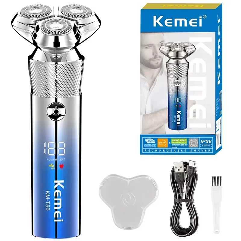 Kemei Professional Electric Shaver For Men Wet Dry Waterproof LCD Display Electric Razor Rechargeable Shaving Machine L251124