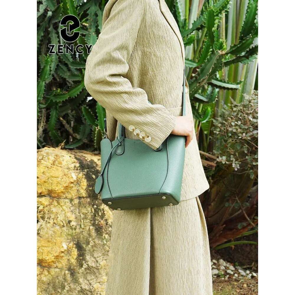 Designer Bag Zency Women's Shoulder Genuine Leather Bag Top Handle Simple Fashion Crossbody Cowhide Bags Satchel Large Capacity
