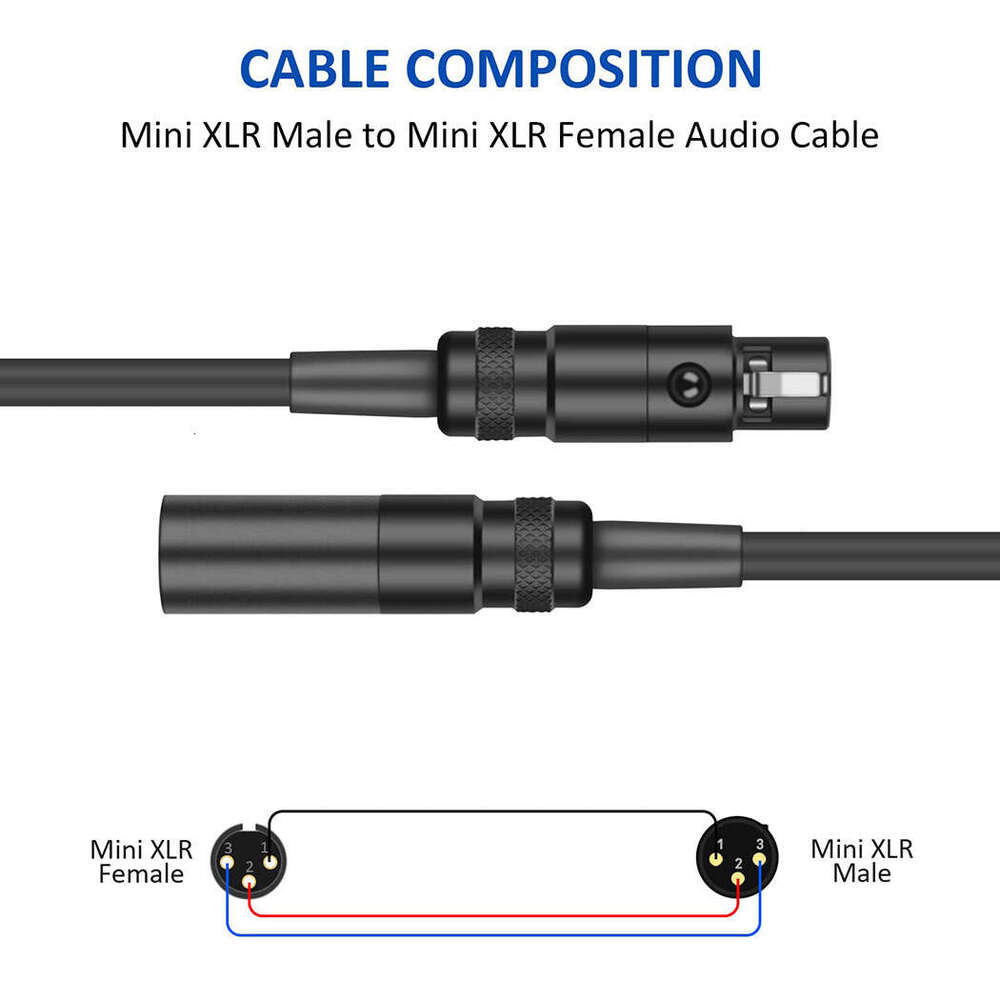 Mini Male Female Microphone 3.5 to MINI Audio XLR Cable