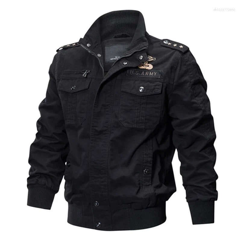 Men's Jackets Business Casual Man Winter Fleece Tactical Jacket Embroidery Windproof Multiple Pockets Outdoor Workwear Coat