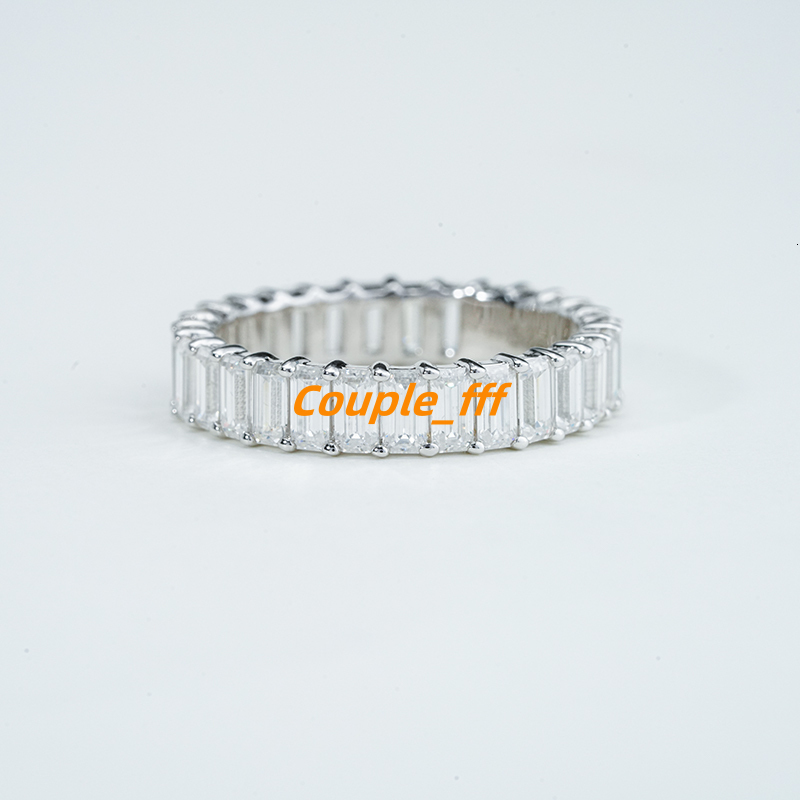 Starsgem S925 Sterling Silver 2x4mm Baguette Cut DEF VVS Moissanite Wedding Eternity Band