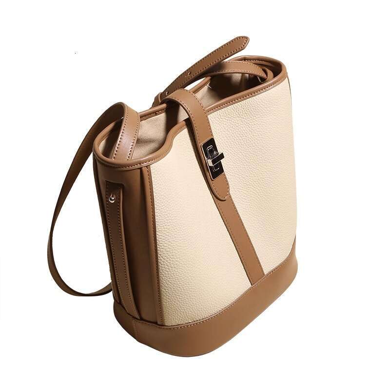 Light Luxury Versatile Bucket Contrasting Color Women S Bag New Design Sense Large Capacity Casual Single Shoulder Diagonal Cross Bag