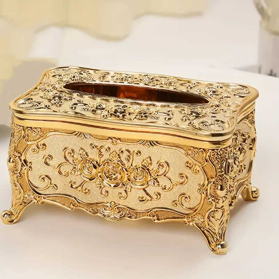 European Rose Tissue Box For Home Kitchen Living Room Bedroom Hotel Restaurant Napkin Extraction Box Plastic Storage BoxM251124