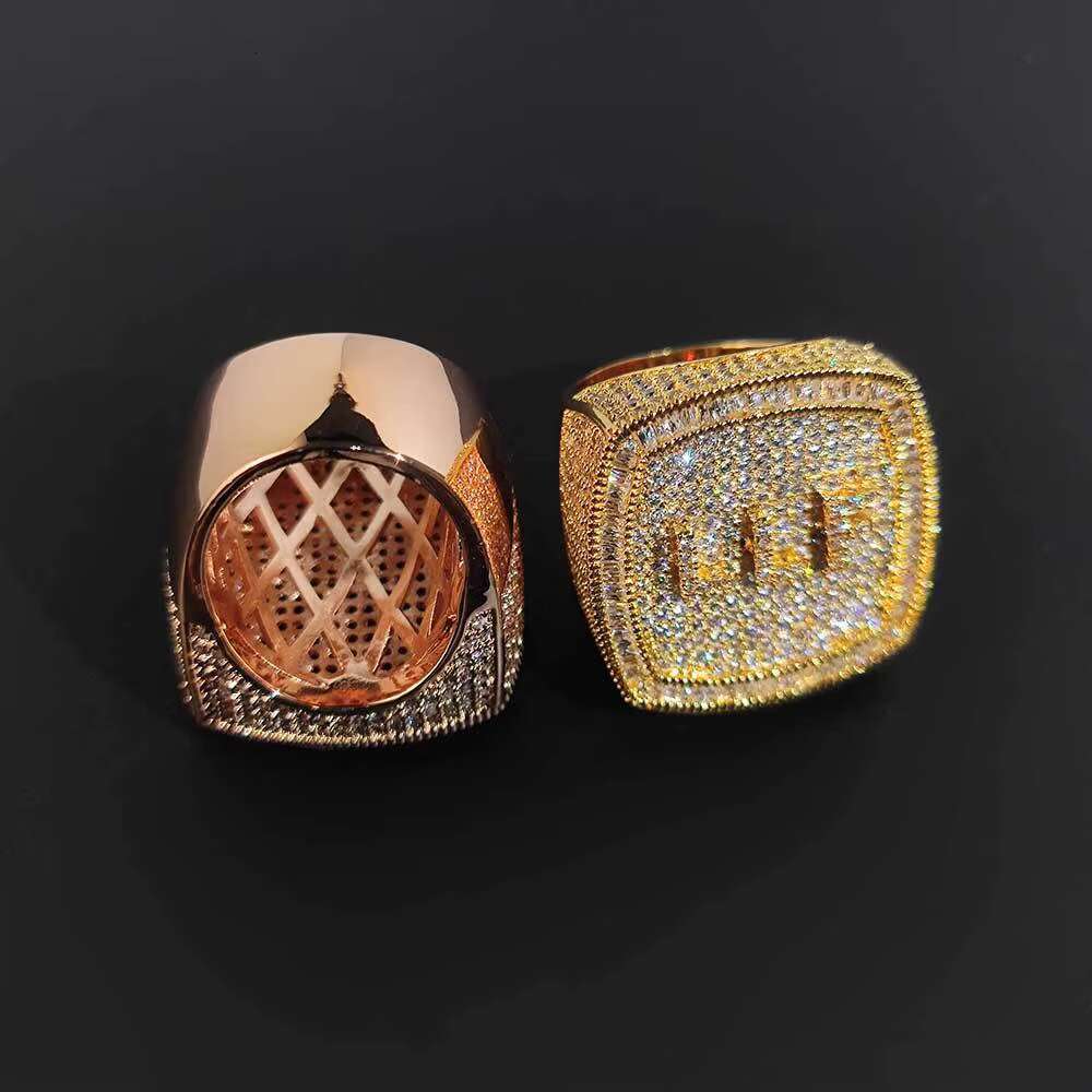Customized DIY Letter Hip Hop Ring Fashion Brand Personalized Copper Set Zircon Ring for Mens Ring