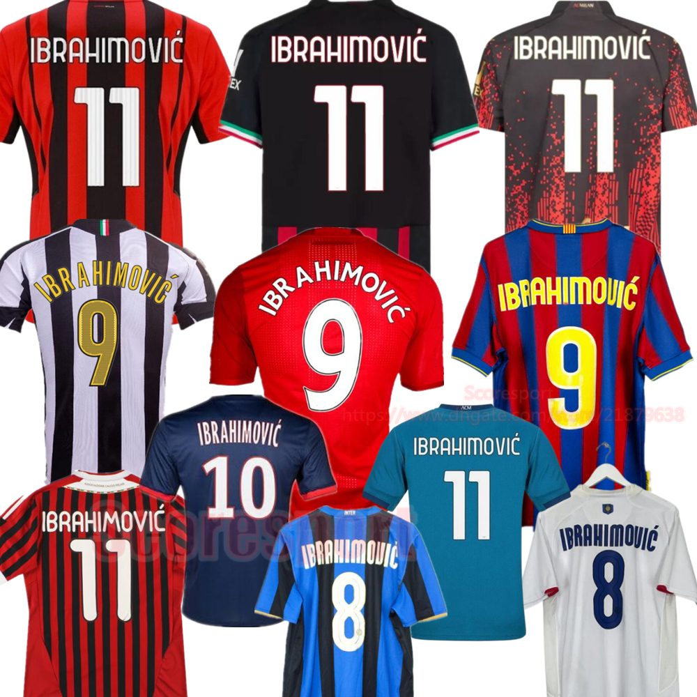 Zlatan Ibrahimovic Jerseys mIlan 21 22 23 Vintage Soccer Shirts 04 05 06 Home Away Retrio Football Shirt 08 09 10 Retro Kit 16 17