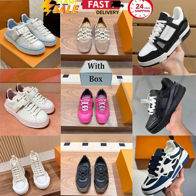 Designer for men women trainers outdoor sneakers daily outfit running shoes leather mesh Triple Black White Grey Blue Pink Green mens size 36-45