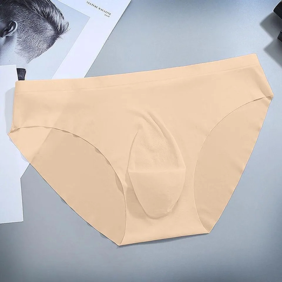 Sexy Mens Underwear Ice Cool Breathable Translucent Simple Solid Color Mid Waist Pump Raised Pocket Fabric 250417