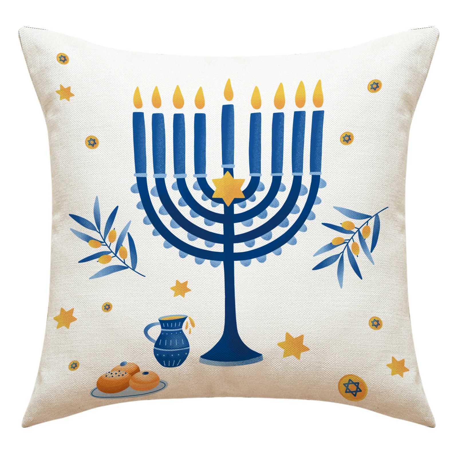 Candlelight Festival Pattern throw pillow cover with short plush print living room sofa decoration cushion cover pillow covers G251124