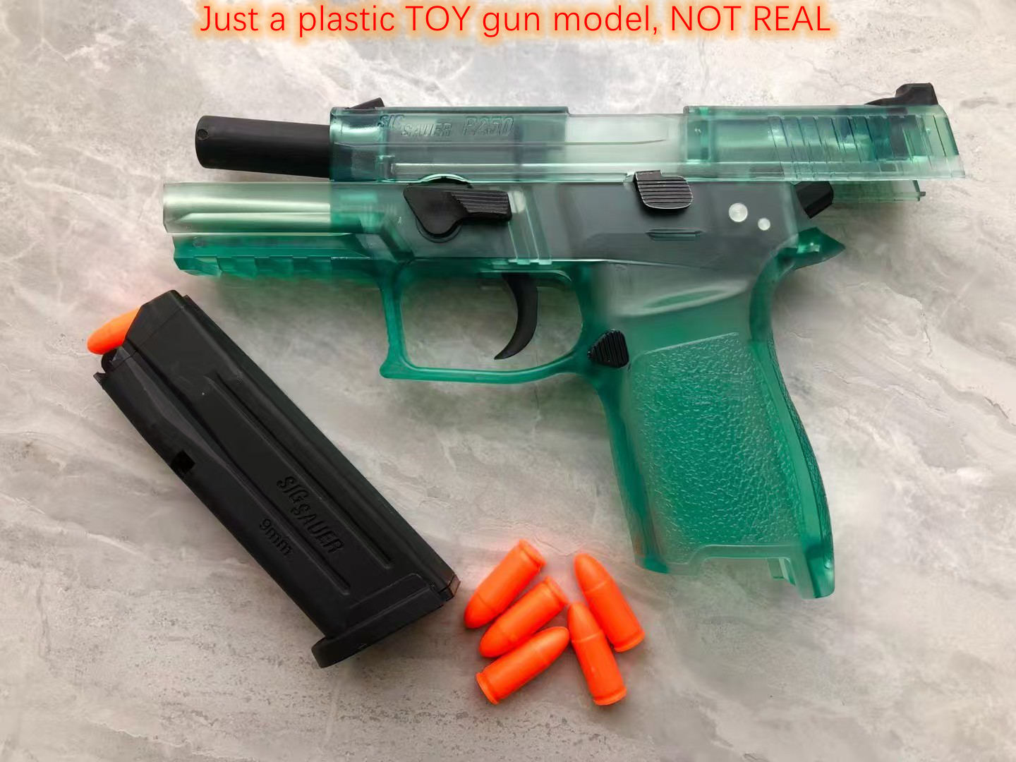 Plastic toy pistol gun Slg Sauer P250 Shell Ejecting Model Soft Bullets Ejected Manual Can Not Shoot Launcher EDC TOY Collection Prop Adult Children G