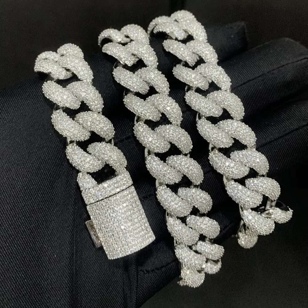 15mm Width Full Paved Cubic Zirconia CZ Iced Out Bling Cool Men Boy Hip Hop Cuban Chain Necklace