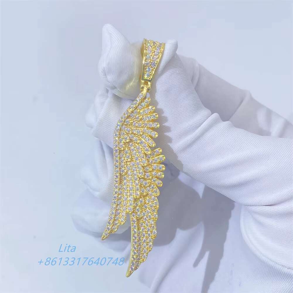 Hot Sale Mens Necklace Hip Hop Rapper Bling Silver Gold Plated Vvs Moissanite Jewelry Pendant