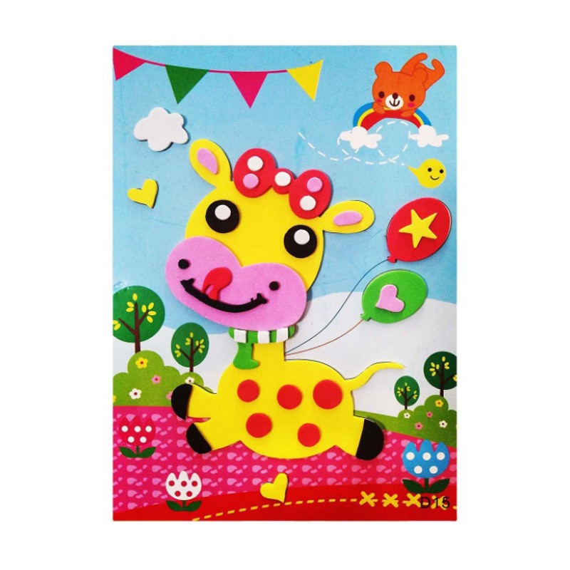 20 Pcs Wholesale 3D EVA Foam Stickers Puzzle Game DIY Cartoon Animal Learning Education Toys Toddler Kids Art Craft Kits Children Gifts