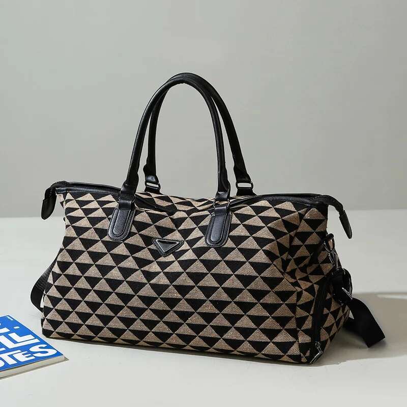 Designer Bag New Oxford Plaid Men's And Women's Hand-Held Crossbody Travel Fiess Bag