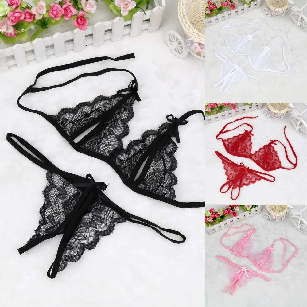 Dongdumaoyi Lace Hollow Out Underwear Sexy Sex Sleepwear G String Bra Suit Femme Gerie Set Pamas Erotic Clothing Women S Tight Underwear