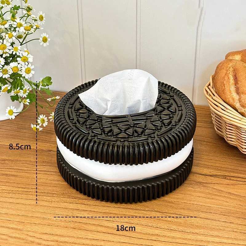 New Minimalist Oreo Paper Box Home Living Room Bedroom Desktop High-End Sense Tissue Box Decorative Accessories OrnamentsM251124