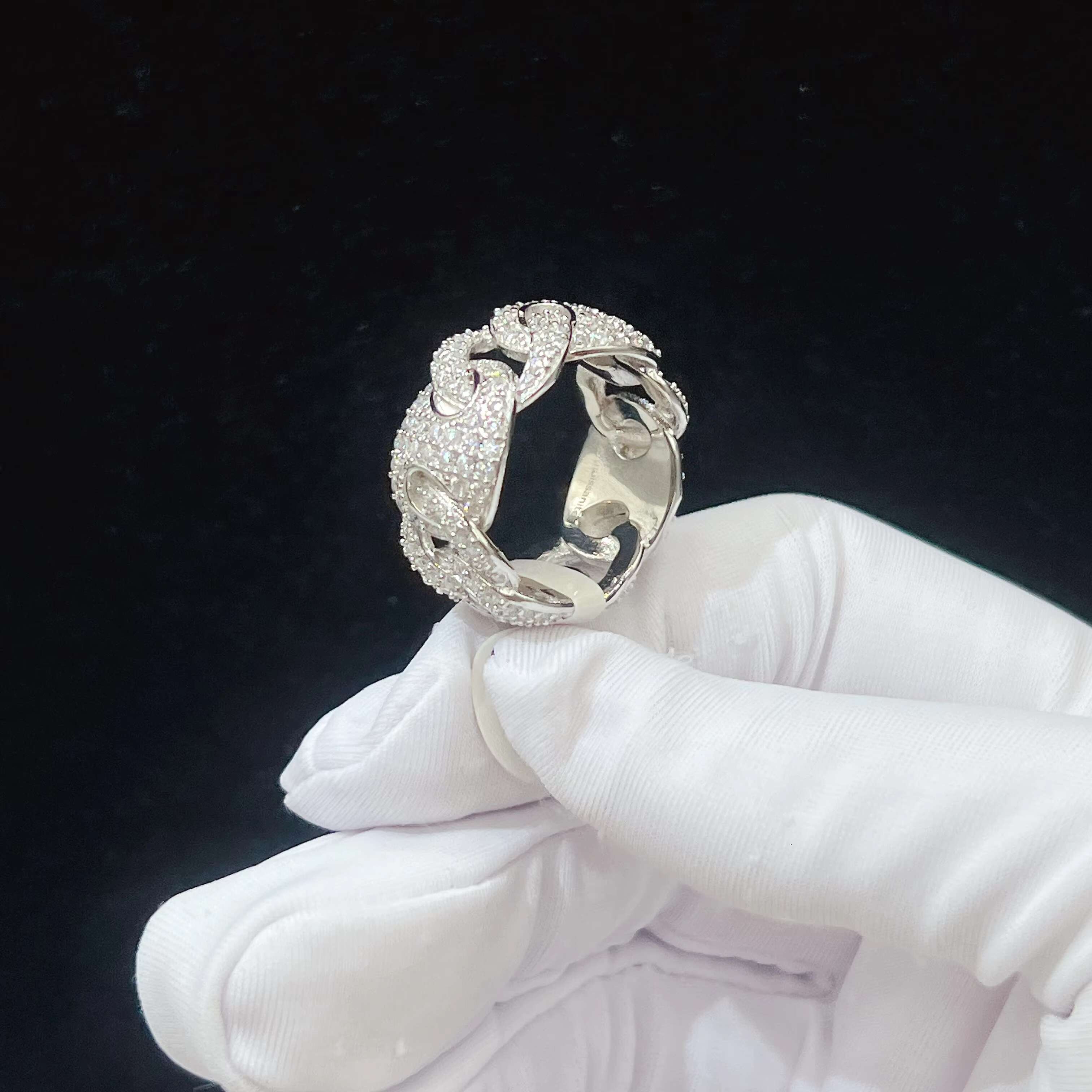 Wholesale Price Sterling Silver Luxury Ring Pass Tester VVS Moissanite Diamond Hip Hop Rings
